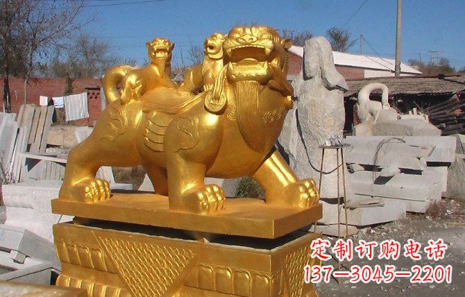 运城铜雕母子貔貅
