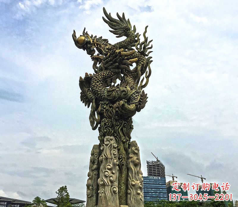 运城铜雕盘龙柱