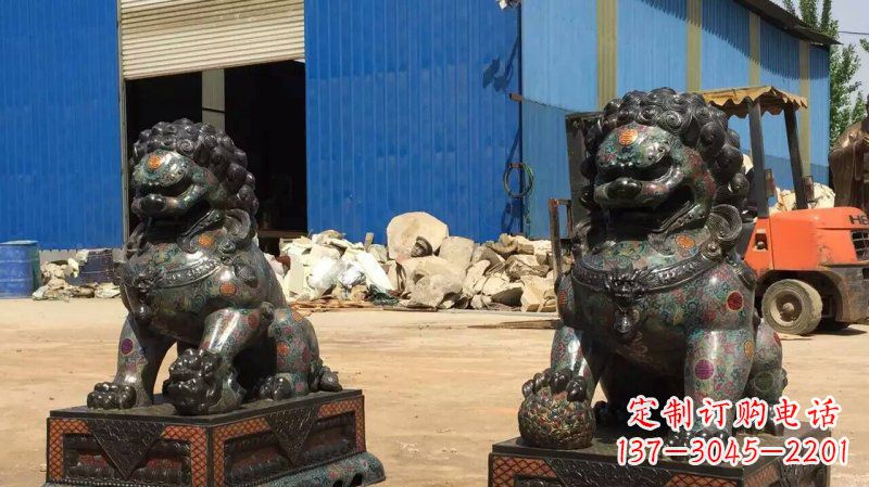 运城铜雕企业招财狮子雕塑摆件