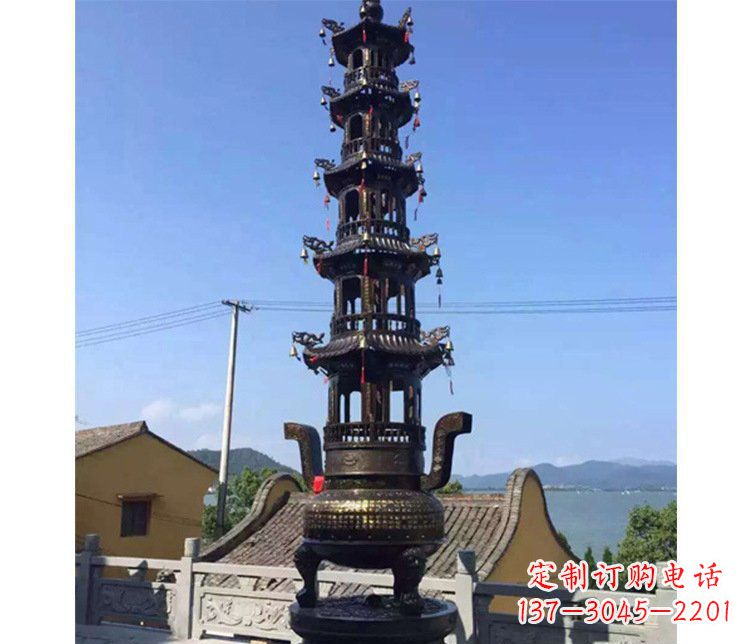 运城铜雕寺庙大型多层香炉