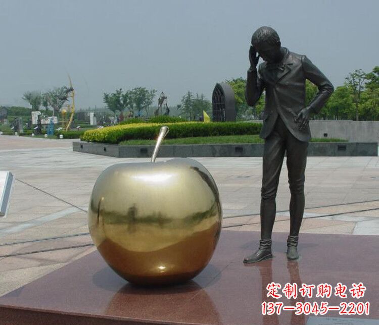 运城铜雕西方人物和苹果