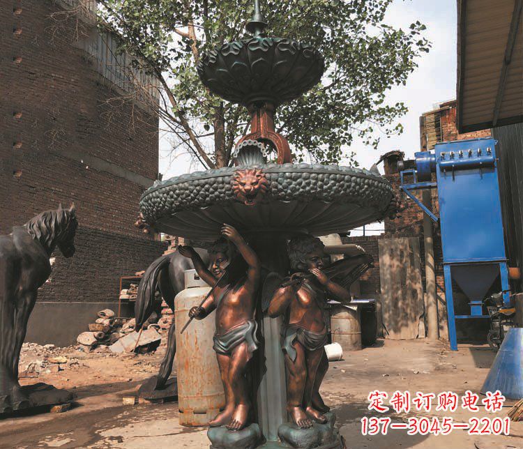 运城铜雕西方人物喷泉景观雕塑