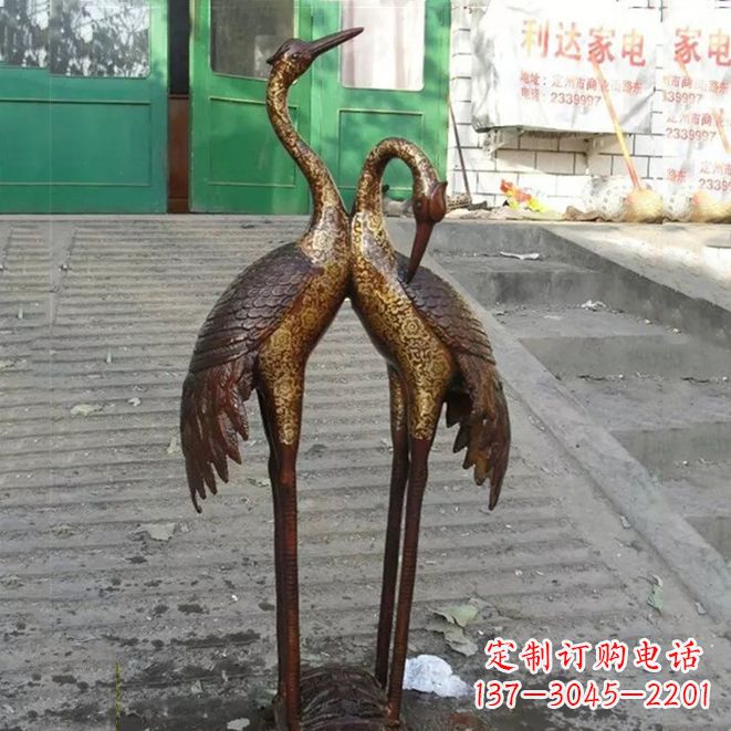 运城铜雕仙鹤夫妻