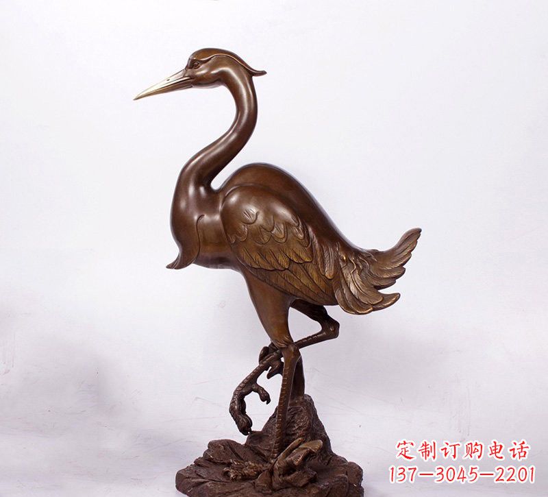 运城铜雕仙鹤动物雕塑