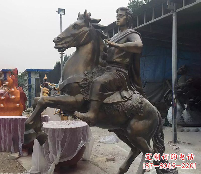 运城铜雕现代骑马人物公园景观