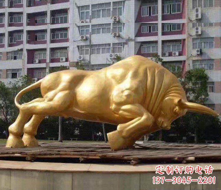运城铜雕小区动物牛摆件 (3)
