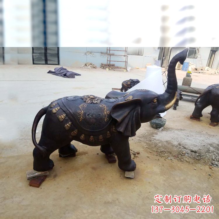 运城铜雕小象雕塑摆件