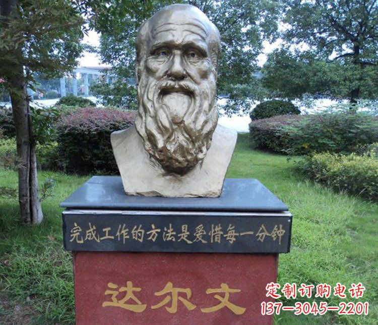 运城铜雕校园达尔文肖像雕塑