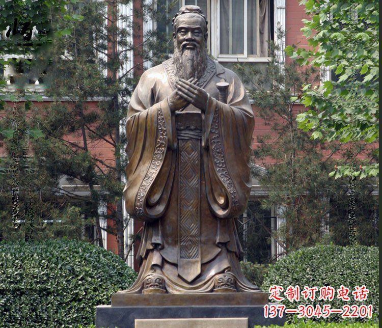 运城铜雕学校孔子圣人雕塑摆件 (2)