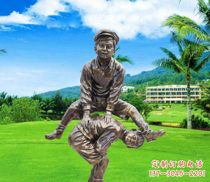 运城铜雕园林玩游戏儿童雕塑