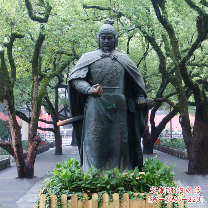 运城铜雕岳飞雕塑-公园园林历史名人中国古代民族英雄人物雕像