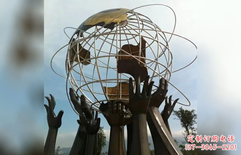 运城托起地球不锈钢雕塑