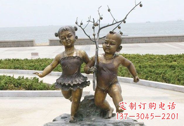 运城玩耍的儿童铜雕