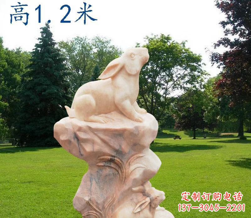 运城晚霞红12生肖动物石雕