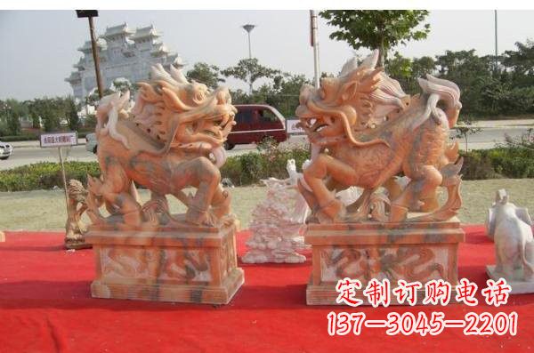 运城晚霞红葫芦麒麟雕塑