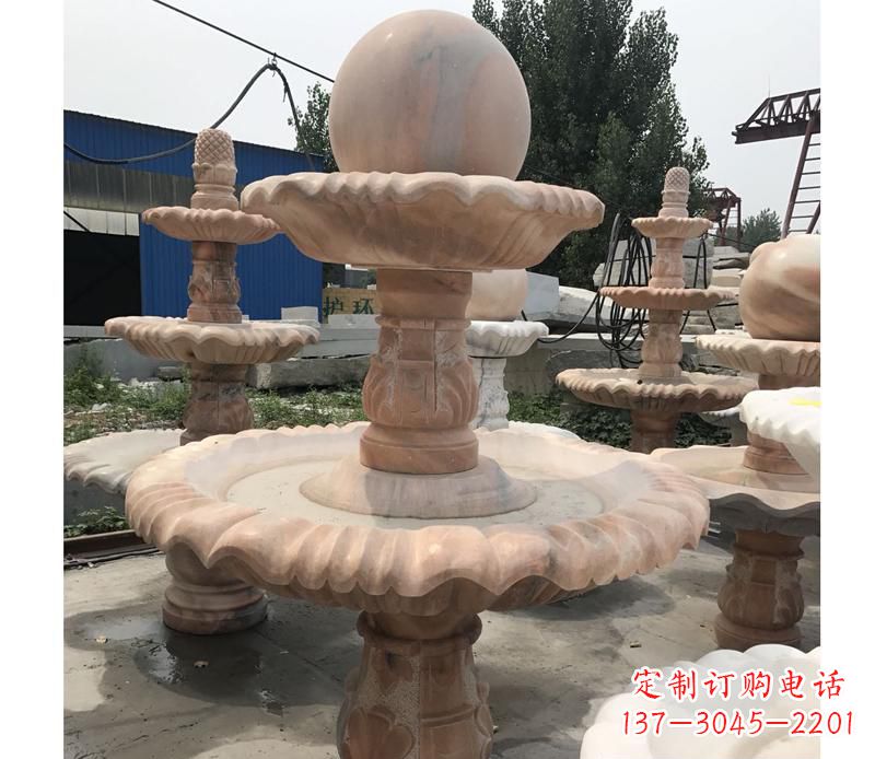 运城晚霞红景观风水球雕塑