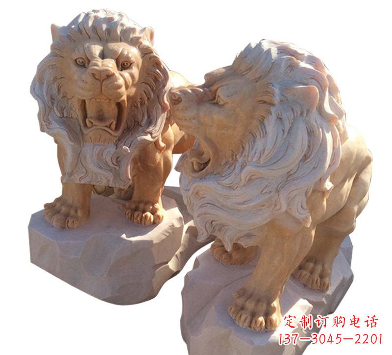 运城晚霞红欧式西洋狮子雕塑