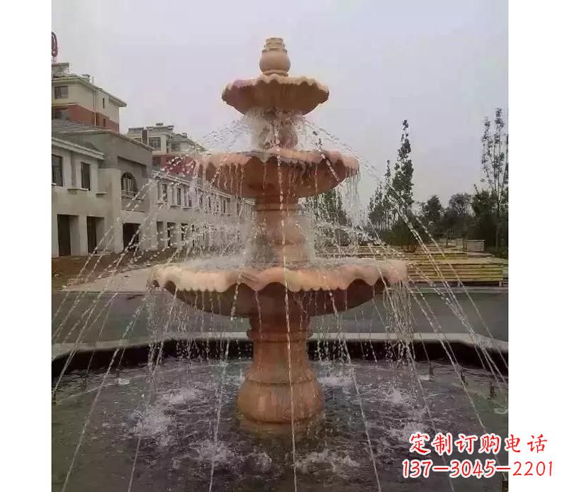 运城晚霞红喷泉雕塑
