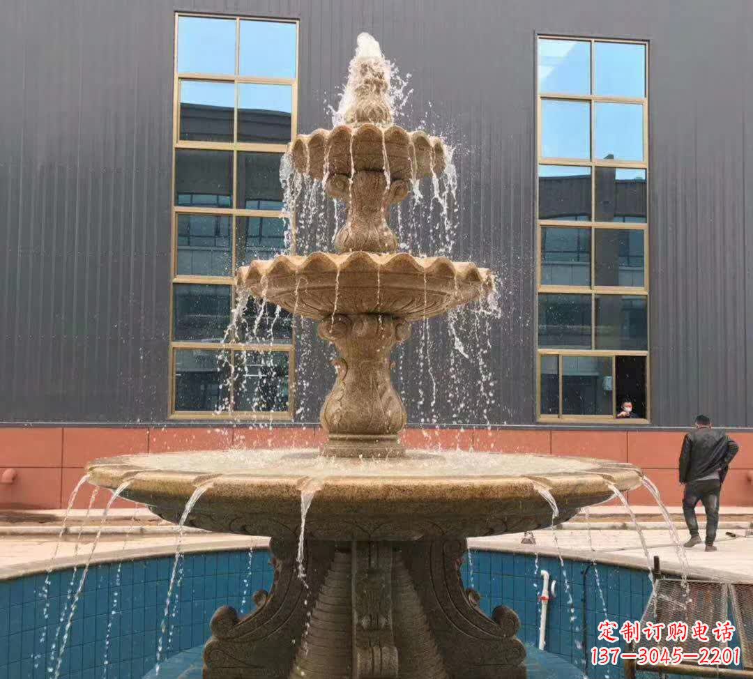 运城晚霞红三层音乐喷泉