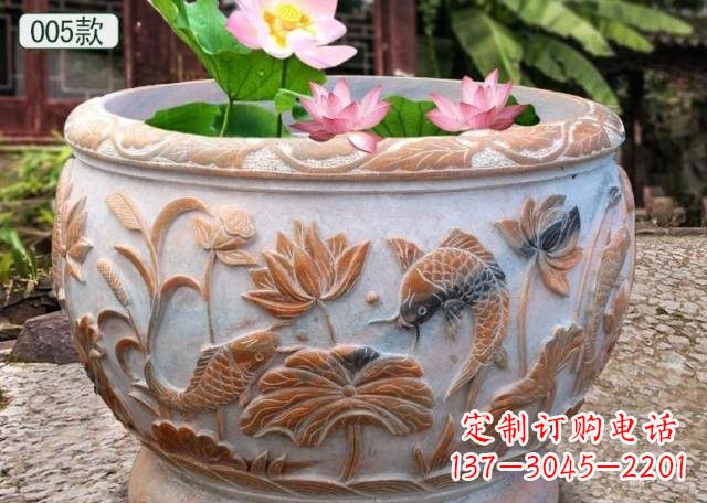 运城晚霞红水缸鱼缸雕塑