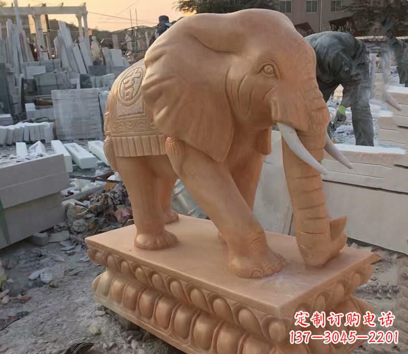 运城晚霞红元宝招财大象