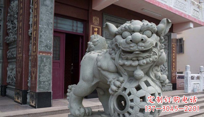 运城网球狮石雕南方狮子雕塑