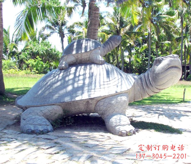 运城乌龟母子石雕
