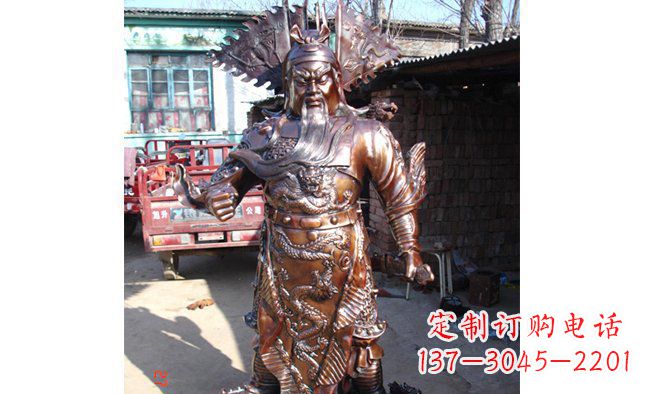 运城武财神持刀关公铜雕 (3)