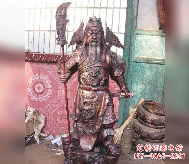 运城武财神关公提刀铜雕