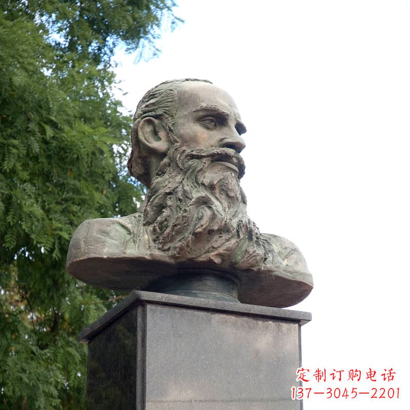 运城西方名人俄国现实主义作家托尔斯泰胸像雕塑摆件