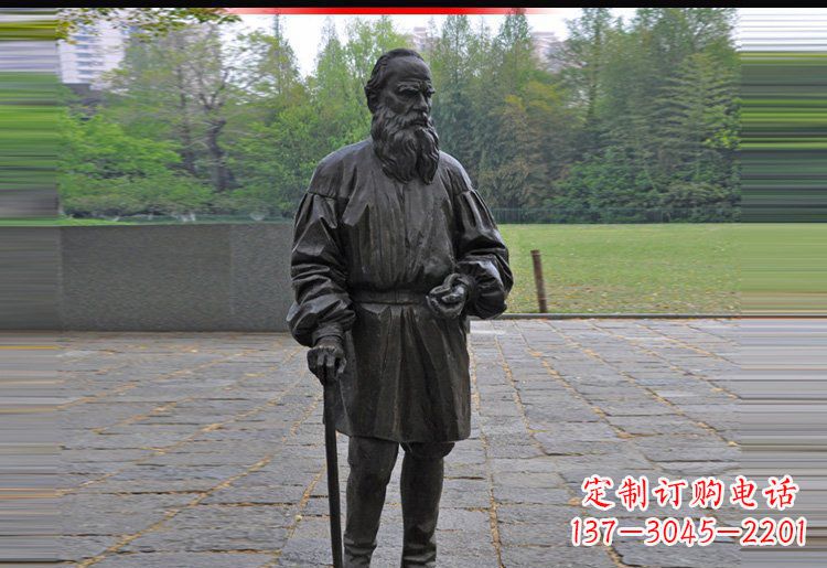 运城西方名人托尔斯泰铜雕