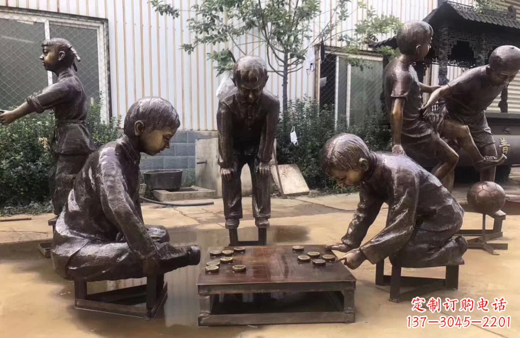 运城下象棋儿童铜雕