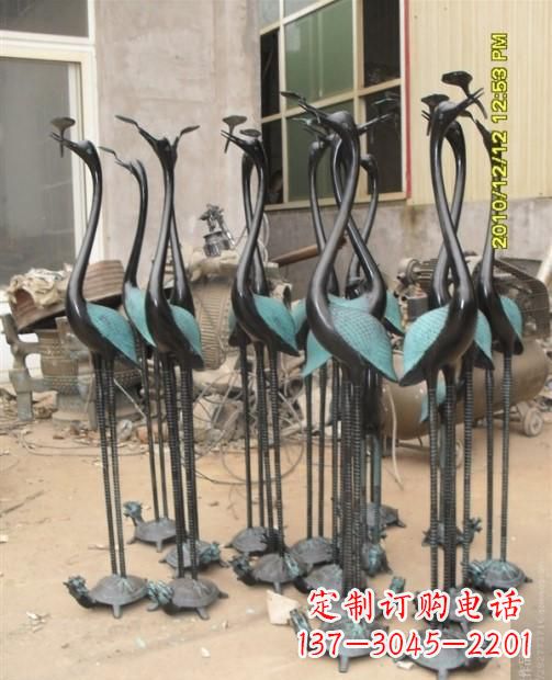 运城仙鹤动物铜雕