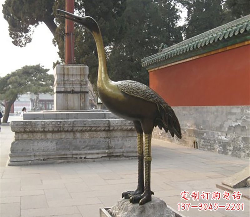 运城仙鹤动物铜雕 (2)