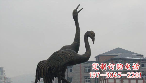 运城仙鹤公园景观铜雕