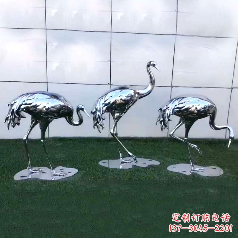 运城仙鹤镜面不锈钢雕塑