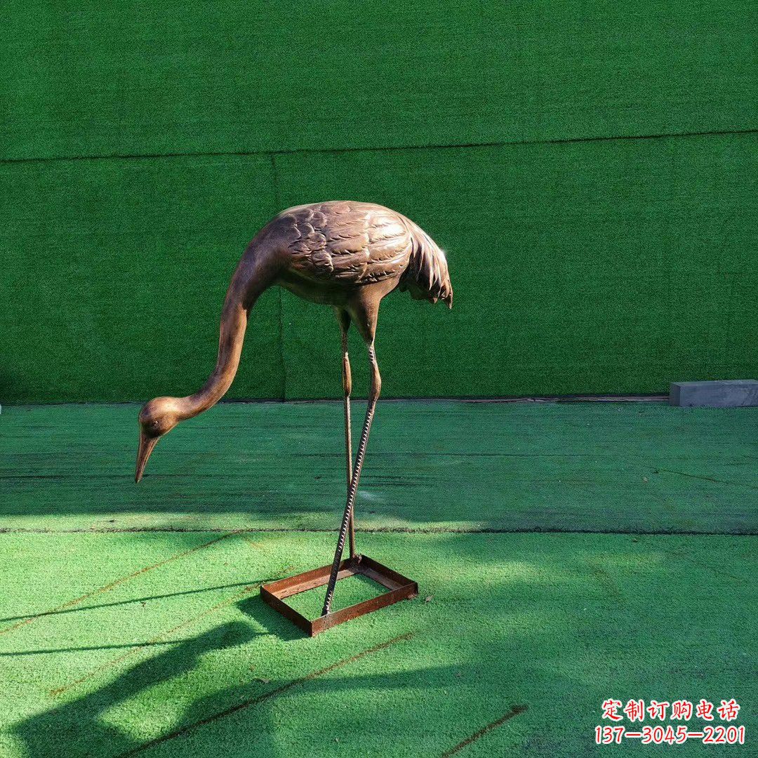 运城仙鹤拉鼓铜雕塑