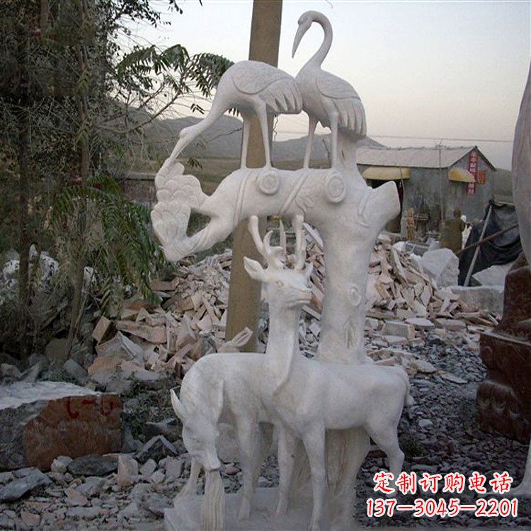 运城仙鹤石雕景观摆件