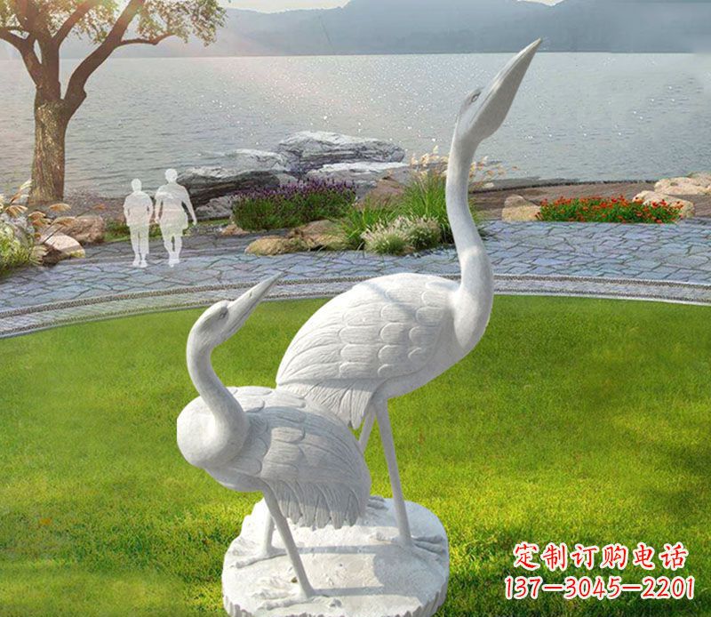运城仙鹤石雕公园动物雕塑