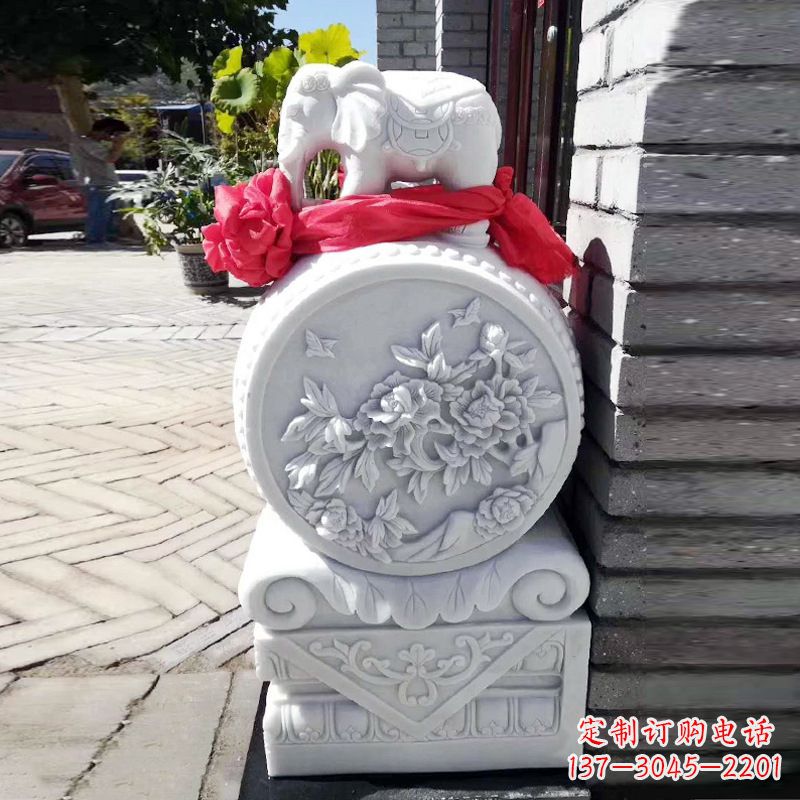 运城仙鹤石雕门墩