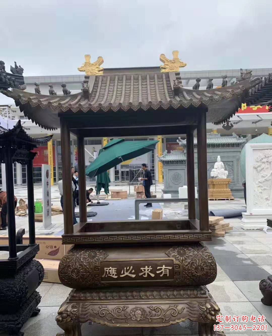 运城香炉铜雕户外摆件寺庙景观雕塑