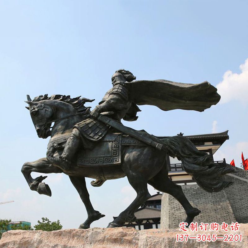 运城项羽骑马铜雕景观雕塑-景区景点历史名人西楚霸王雕像