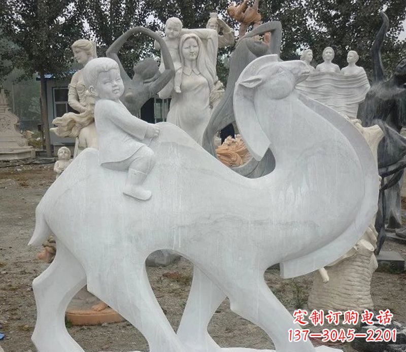 运城小孩骑骆驼石雕