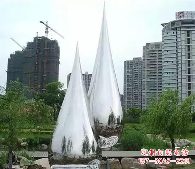 运城小区不锈钢水滴雕塑