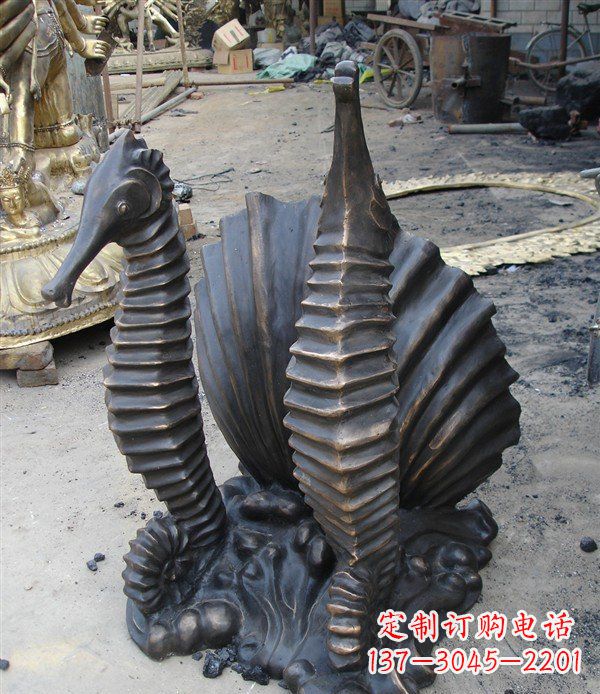 运城小区动物海马铜雕