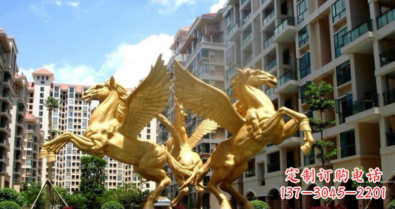 运城小区飞马动物铜雕