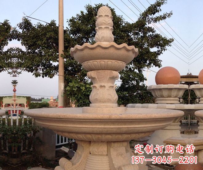 运城小区景观大型喷泉石雕 (4)