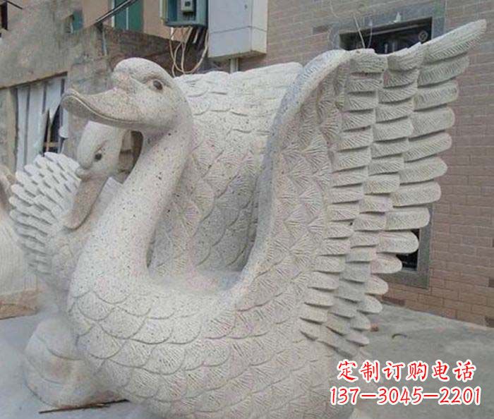 运城小区景观天鹅石雕喷泉