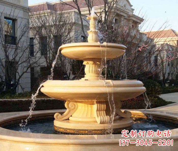 运城小区景观晚霞红喷泉石雕