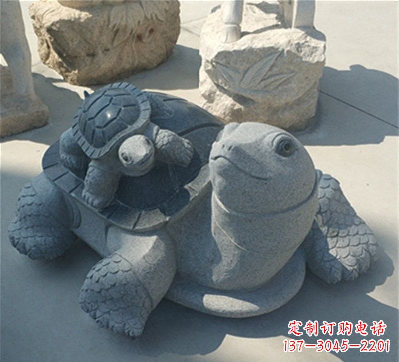 运城小区母子乌龟石雕